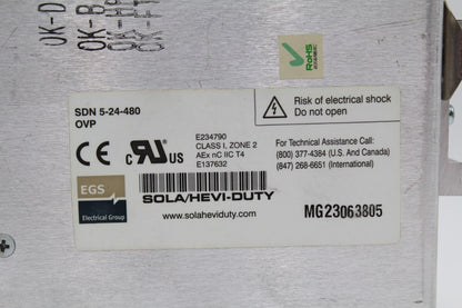 Emerson Sola SDN 5-24-480 Power Supply