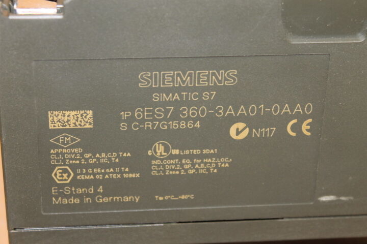 SIEMENS 6ES7 360-3AA01-0AA0 SIMATIC S7 INTERFACE 6ES73603AA010AA0