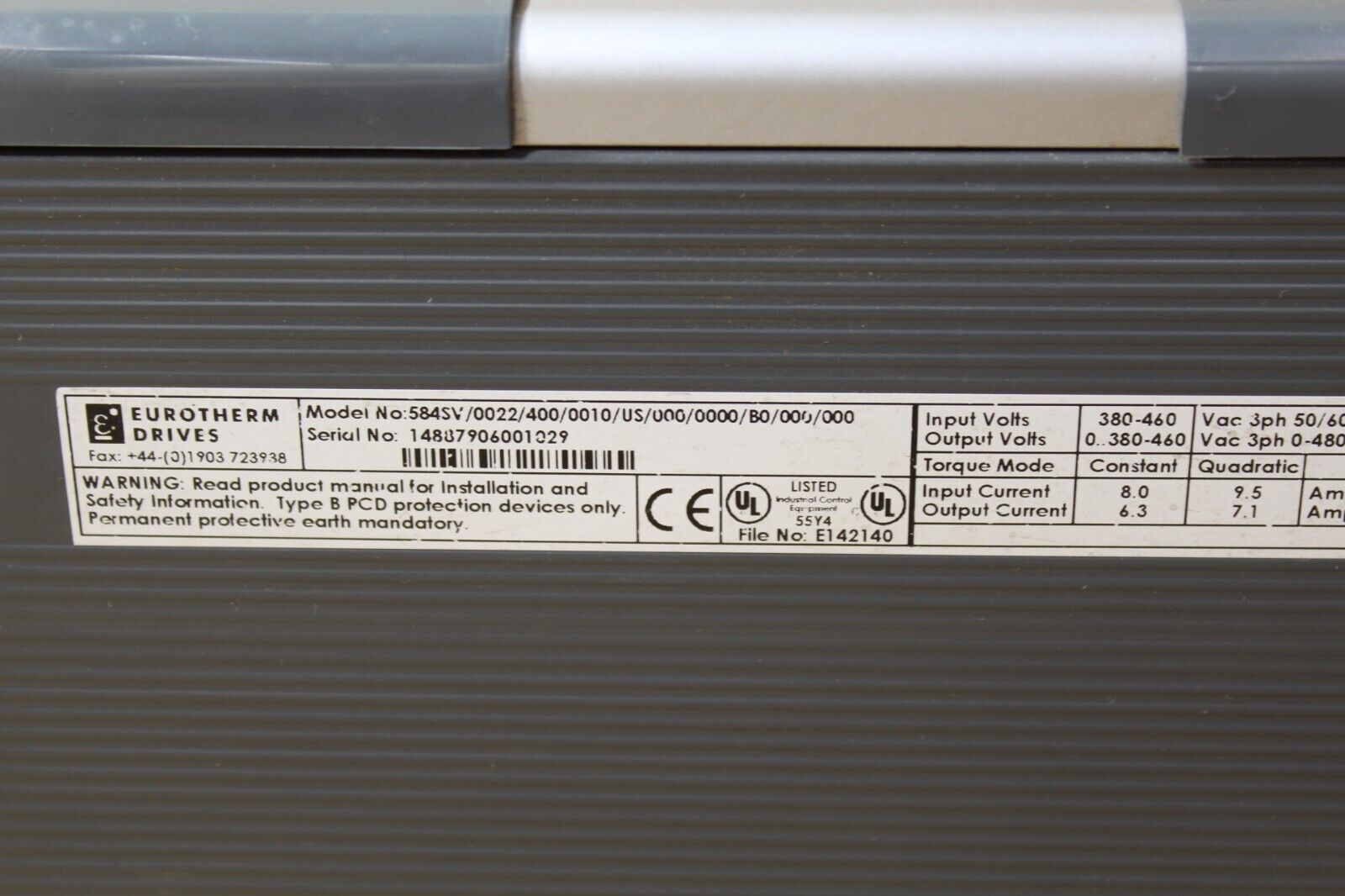 Eurotherm Drives 584SV/0040/400/0010/US/000/0000/B0/000/000 Drive
