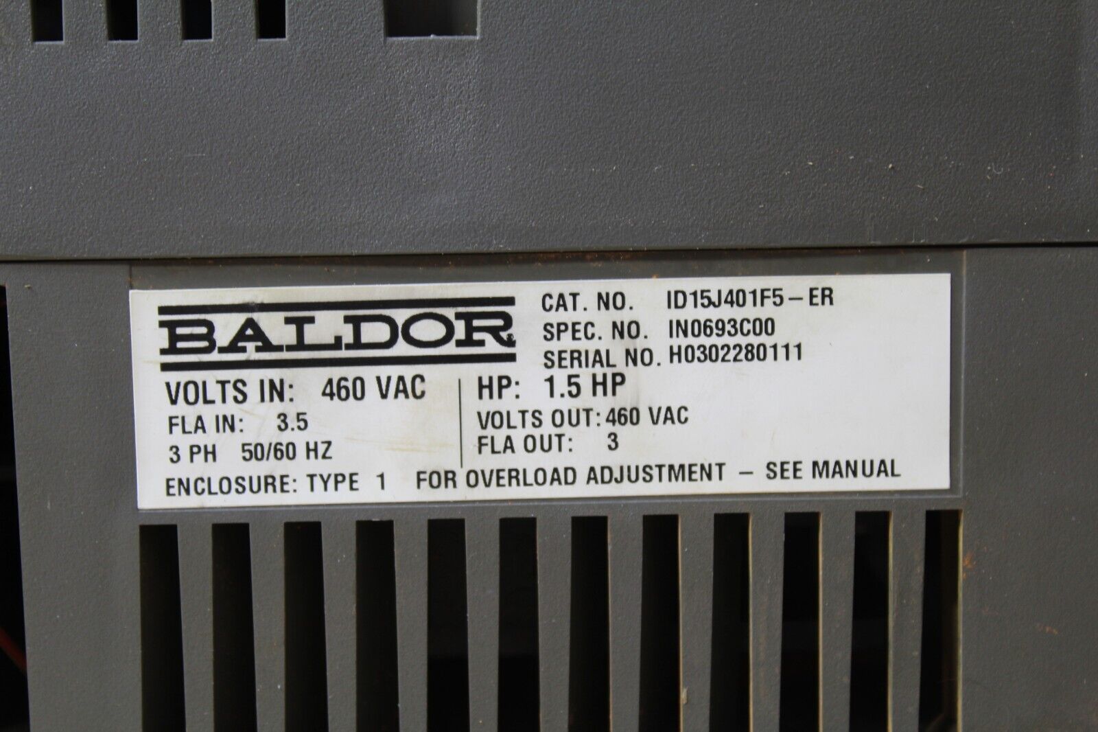 Baldor ID15J401F5-ER Adjustable Speed Drive
