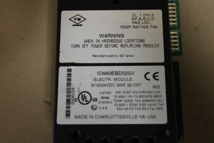 GE FANUC IC660EBD025V GENIUS ELECTR. MODULE 5/12/24VDC SNK 32 CKT