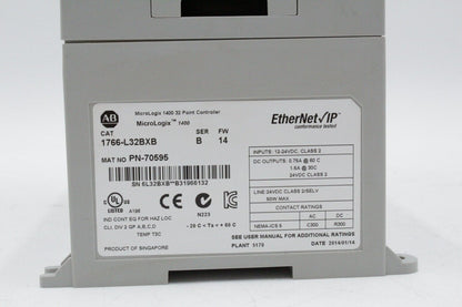 Allen-Bradley 1766-L32BXB MicroLogix 1400 Controller Module (Missing Cover)