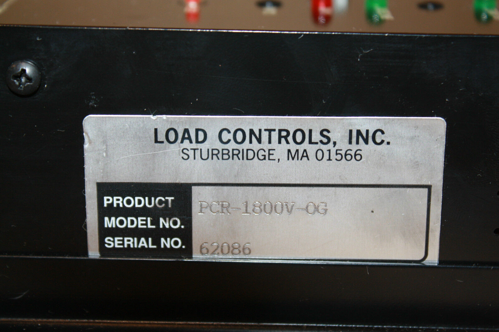 LOAD CONTROLS INC. PCR-1800V-OG CONTROLLER