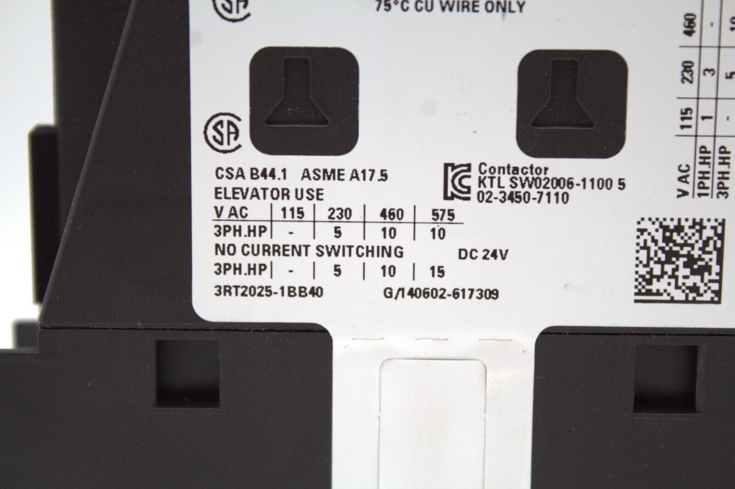 Siemens 3RT2025-1BB40 Contactor