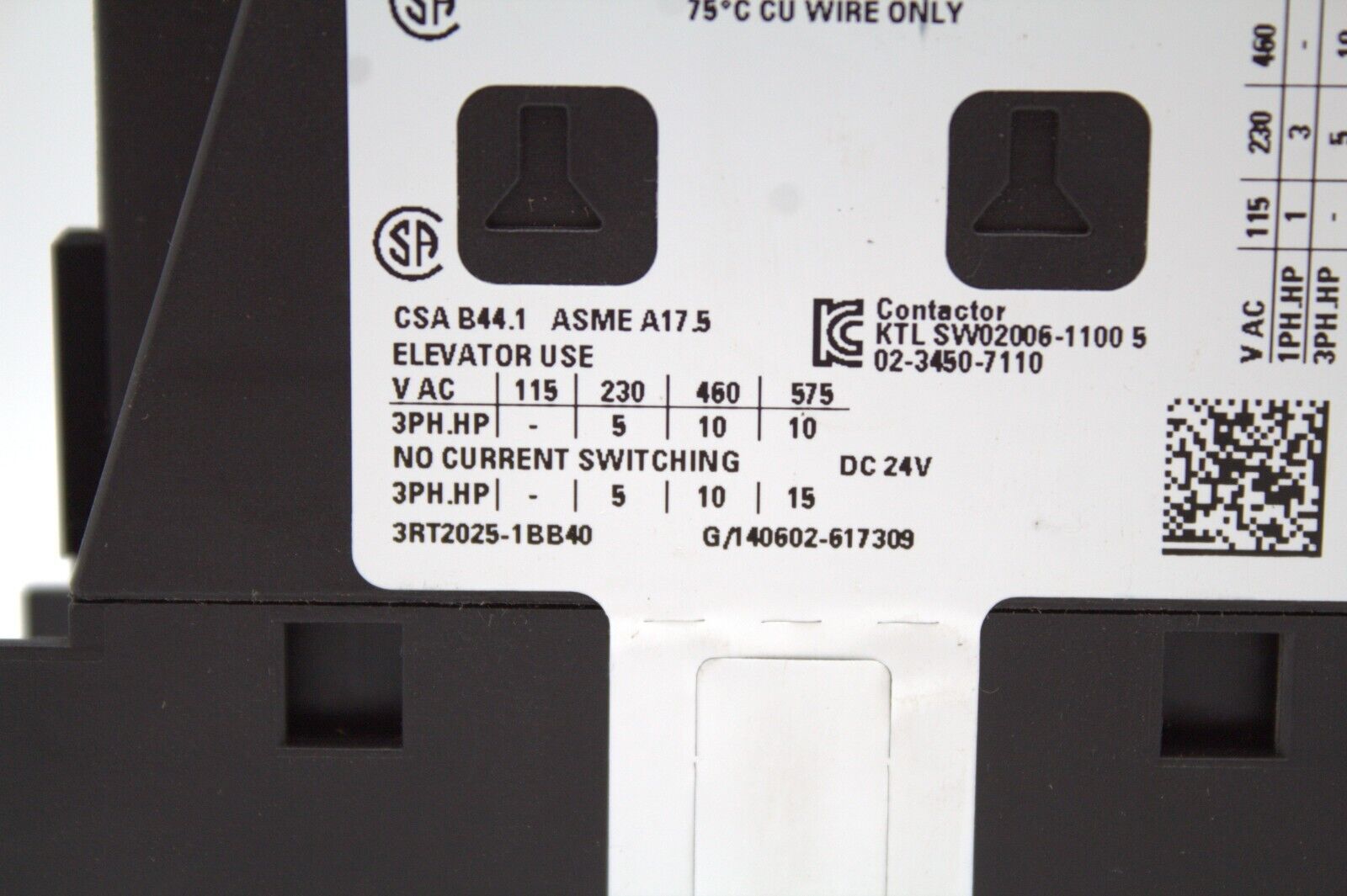 Siemens 3RT2025-1BB40 Contactor