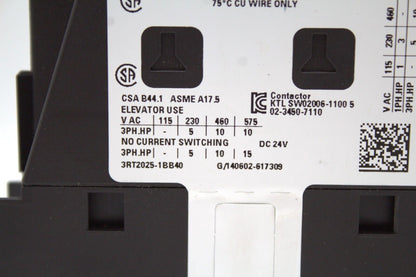 Siemens 3RT2025-1BB40 Contactor