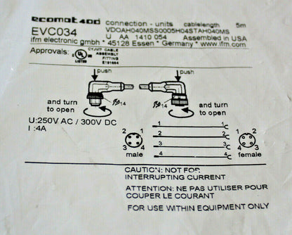 IFM Ecomot 400 EVC034 Cable