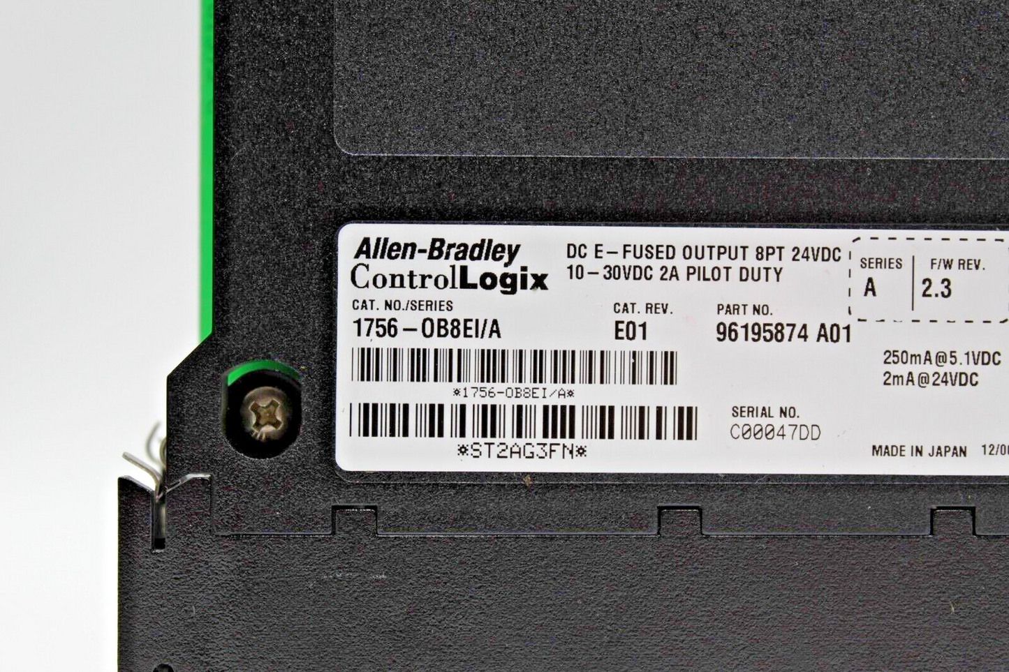 Allen-Bradley 1756-OB8EI ControlLogix DC E-Fused 8PT Output Module