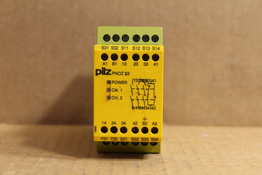 PILZ Pnoz X3 230VAC 24VDC 3n/o 1n/c 1so Safety Relay