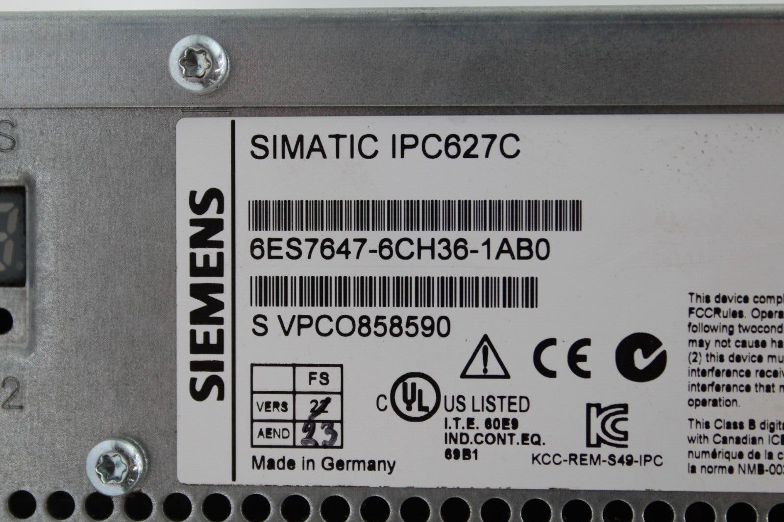 Siemens 6ES7647-6CH36-1AB0 Simatic Box PC