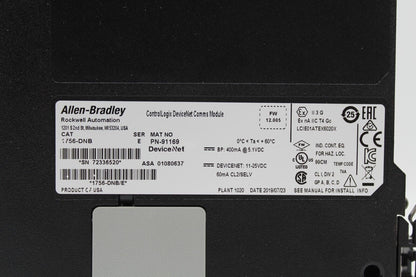 Allen-Bradley 1756-DNB/E ControlLogix DeviceNet Comms Module