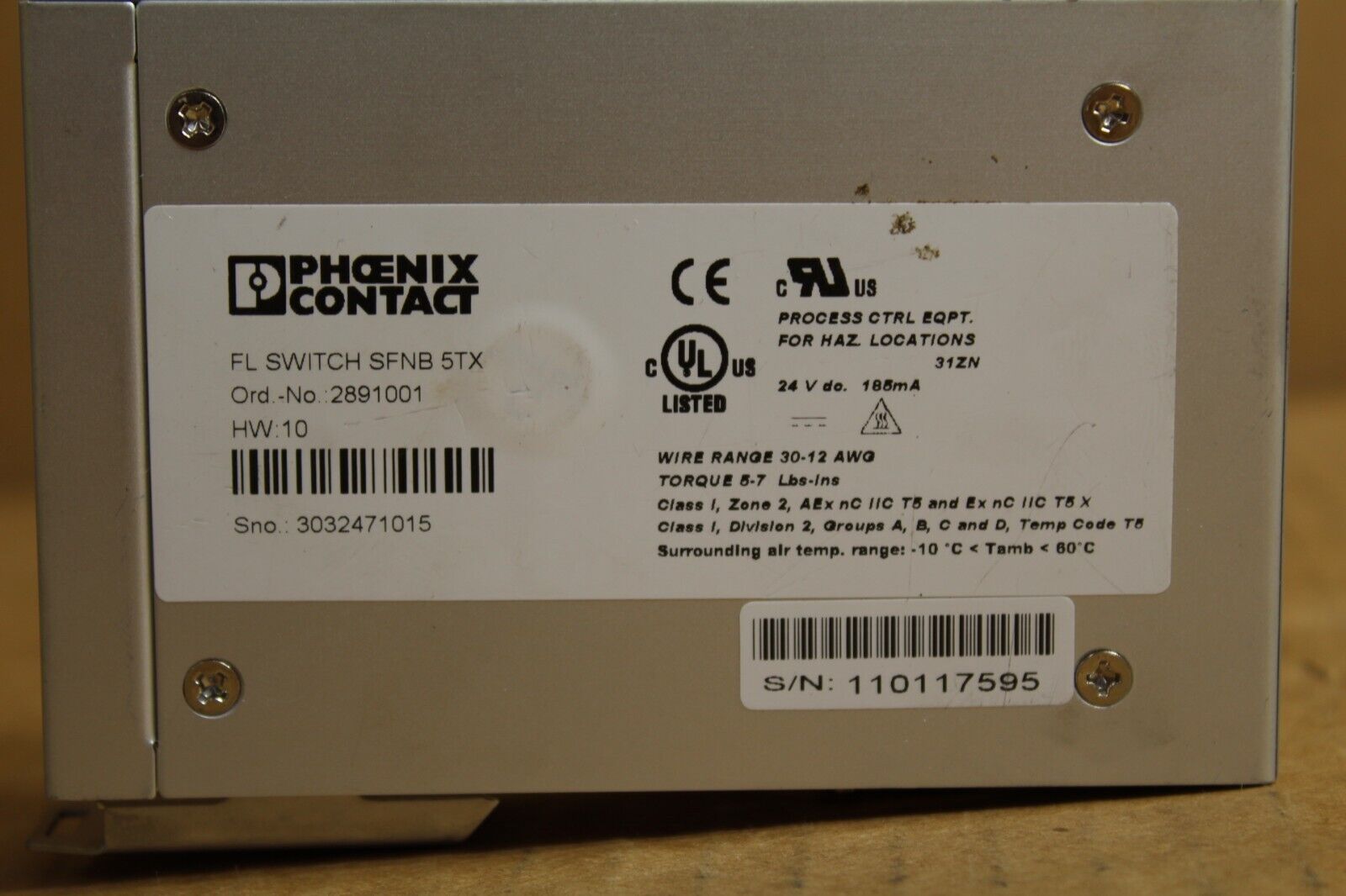 Phoenix Contact SFNB 5TX Industrial Ethernet Switch