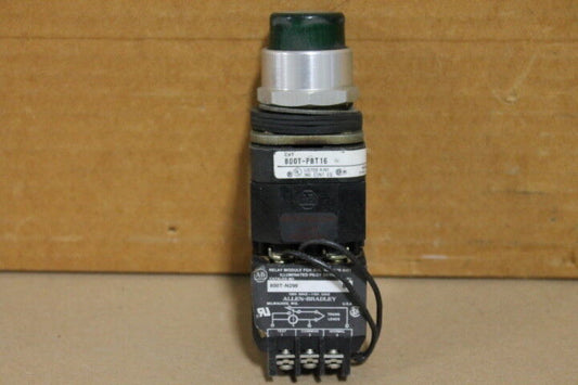 Allen-Bradley 800T-PBT16 Illuminated Push Button Green with 800T-N296