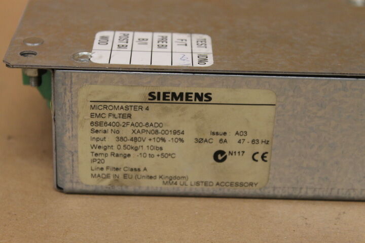 SIEMENS 6SE6400-2FA00-6AD0 FILTER