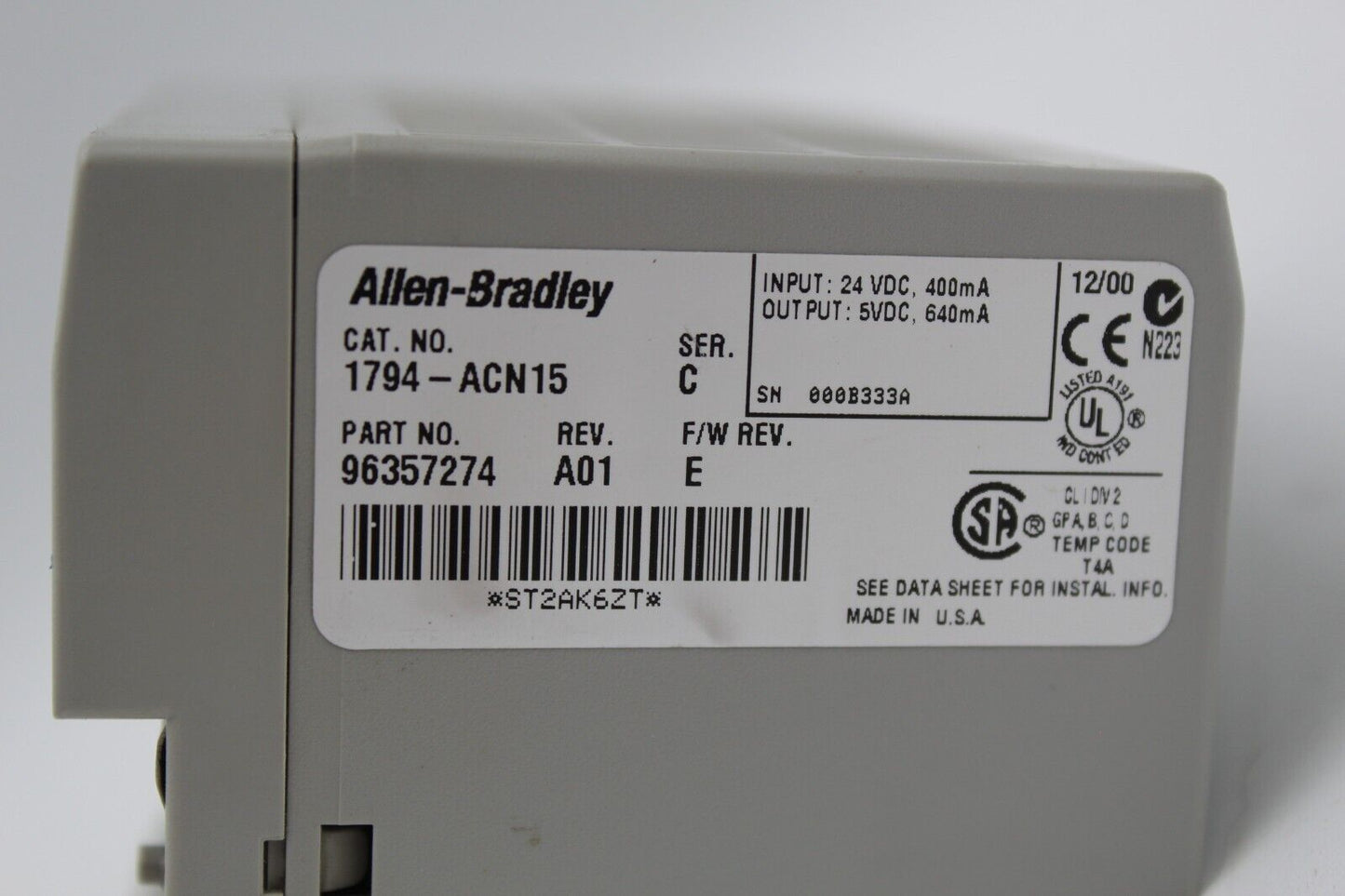Allen-Bradley 1794-ACN15 Series C Flex I/O ControlNet Adapter