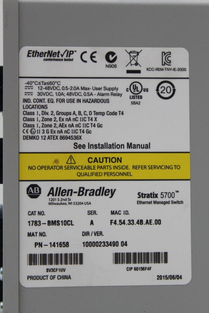 Allen-Bradley 1783-BMS10CL Industrial Ethernet Switch