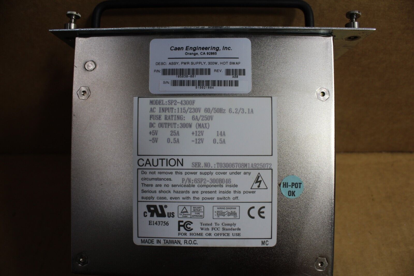 Caen Engineering Inc. SP2-4300F Hotswap Power Supply