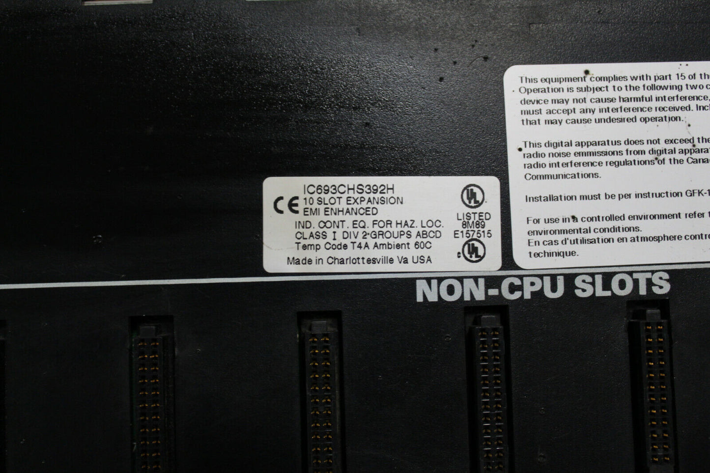 GE Fanuc IC693CHS392H 10 Slot Expansion EMI
