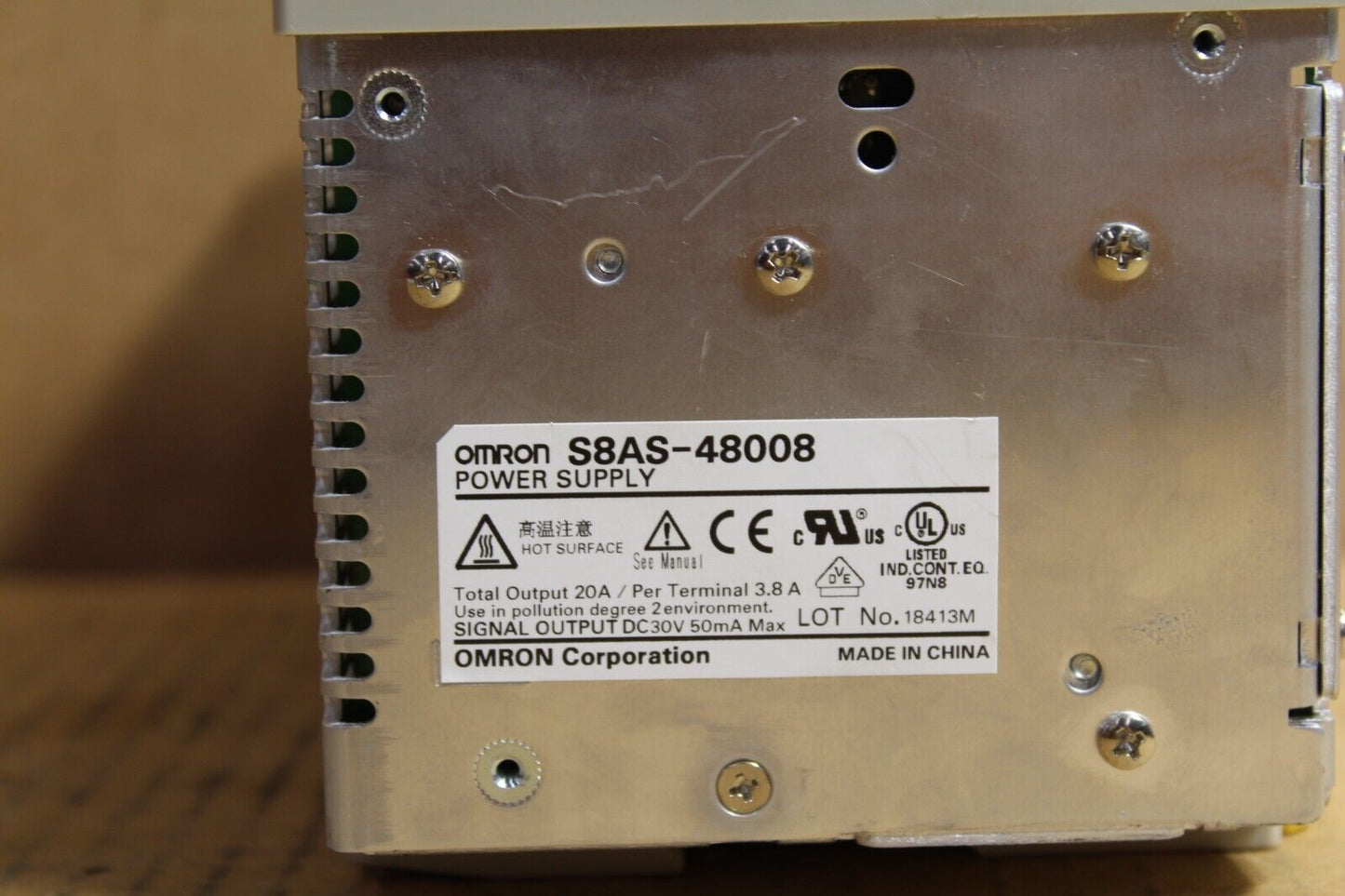 Omron S8AS-48008 Din Rail Mount Power Supply
