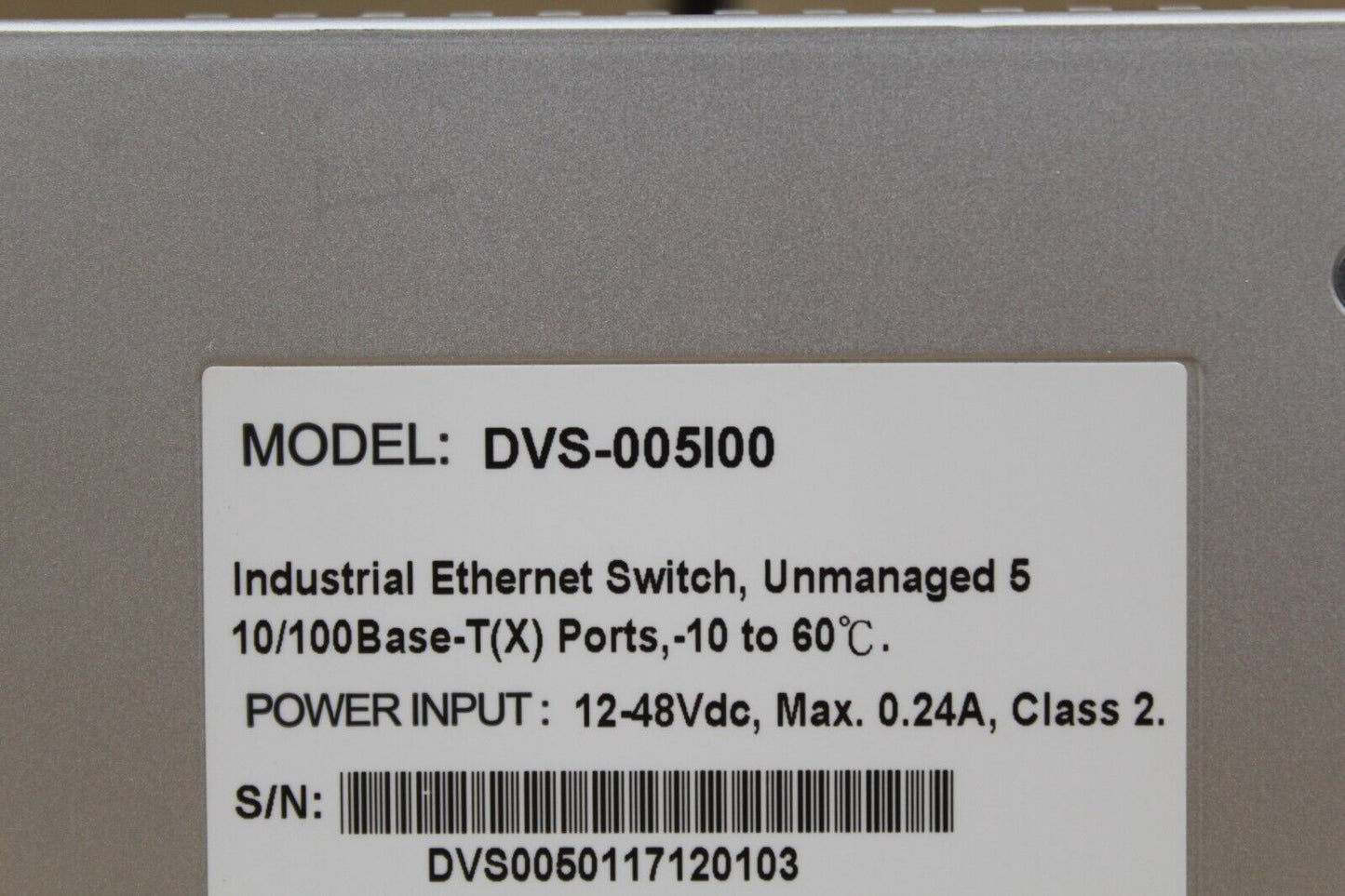 Delta DVS-005I00 Ethernet Port