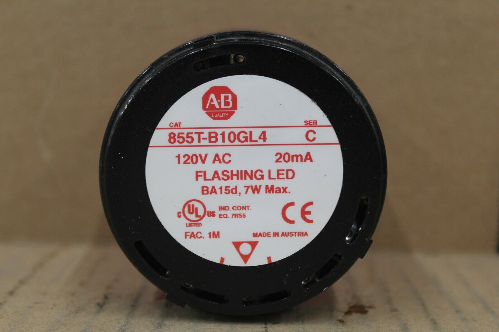 Allen Bradley 855T-B10GL4 LED Red Light