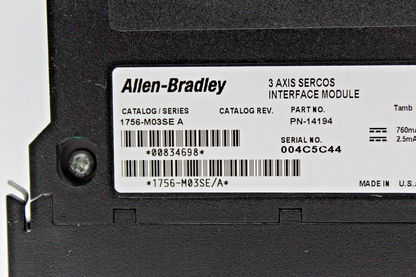 Allen-Bradley 1756-M03SE Ser A 3 Axis Sercos Interface Module