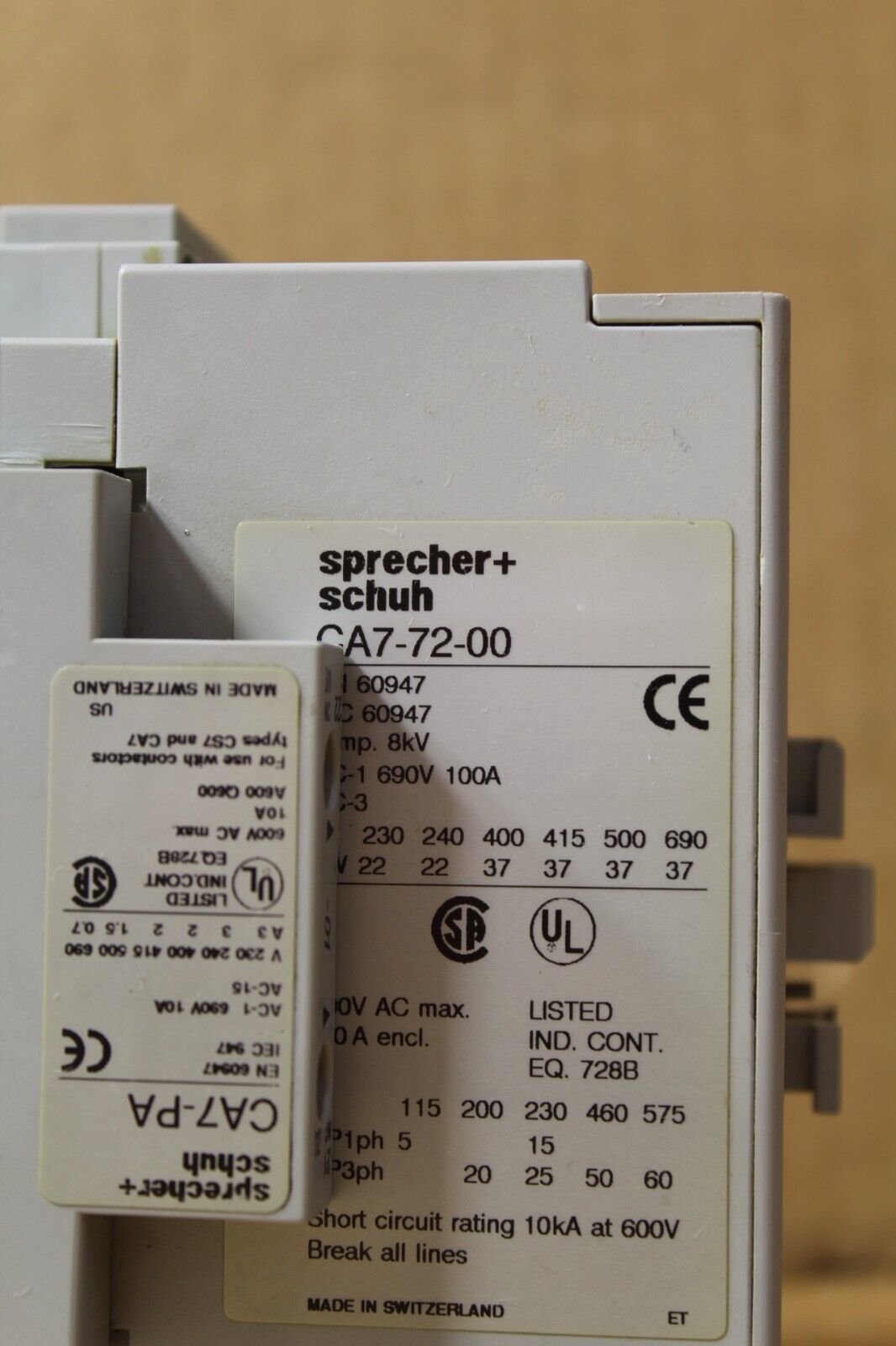 Specher + Schuh CA7-72-00 Contactor