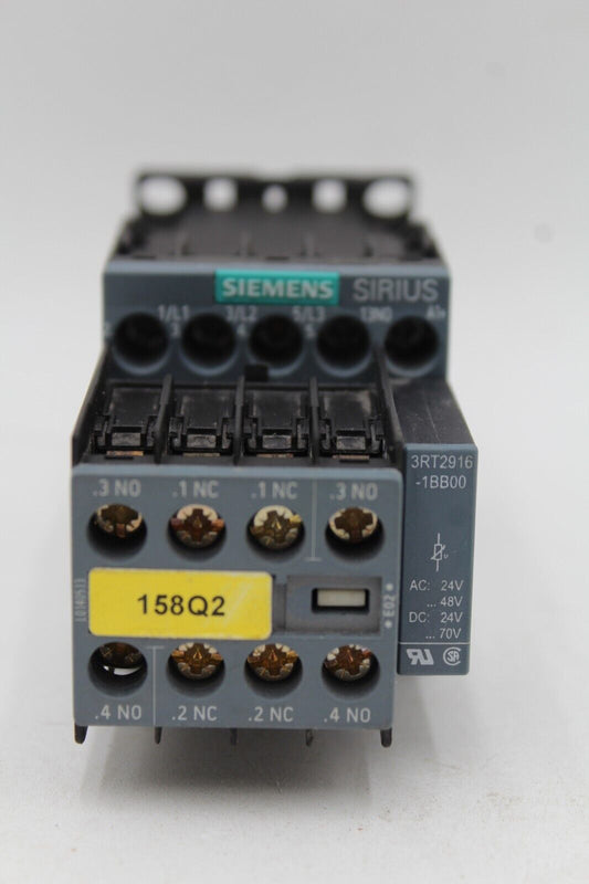Siemens 3RT2016-1BB41 Contactor w/ 3RT2916-1BB00 & 3RH2911-1FA22