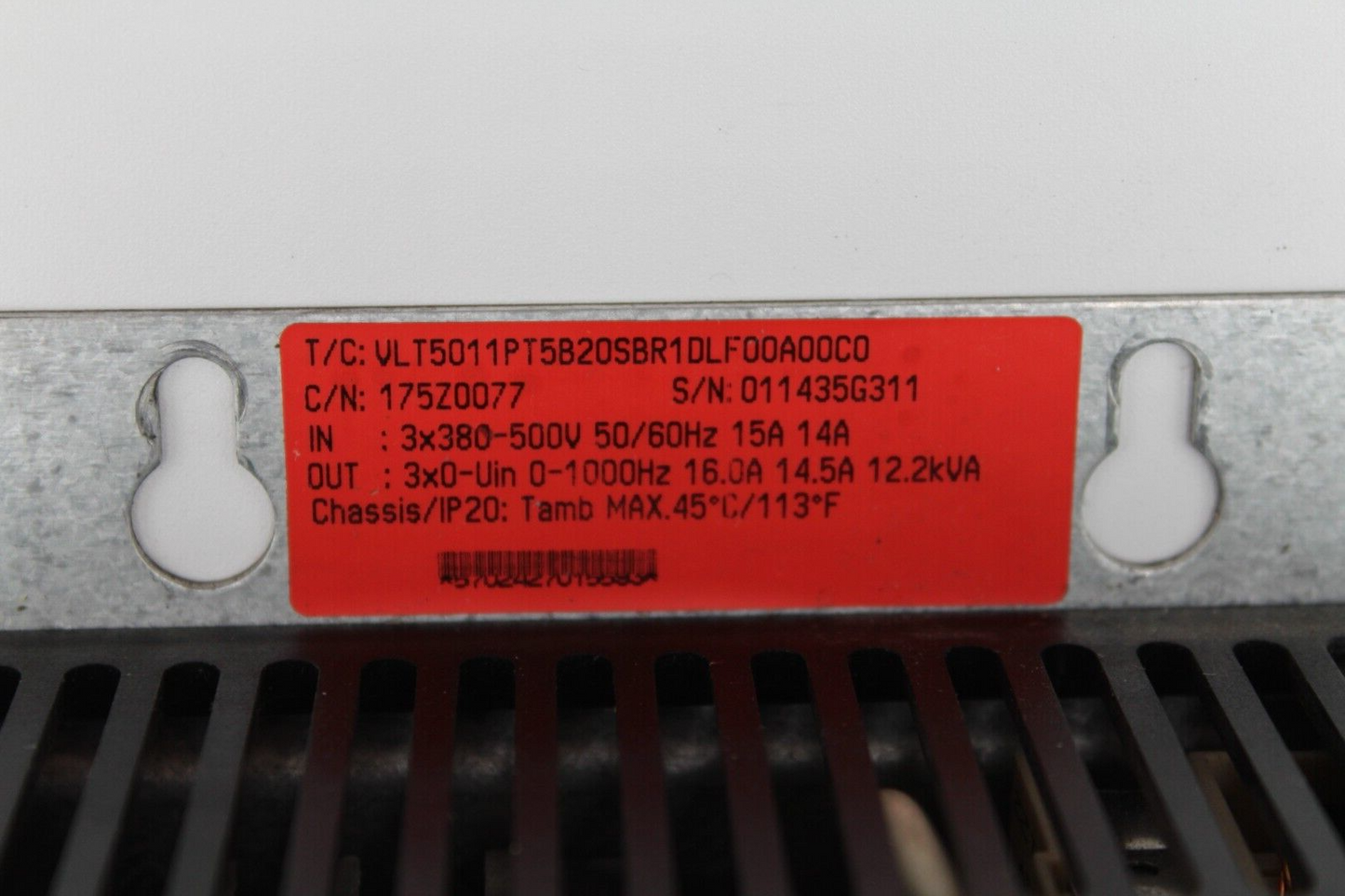 DanFoss VLT5011PT5B20SBR1DLF00A00C0 Variable Speed Drive