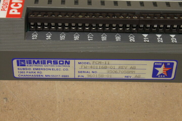 EMERSON PCM-11 FX-401168-01 CONTROLLER 960158-01