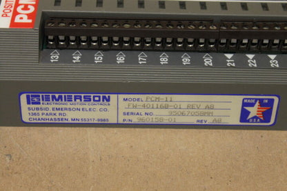 EMERSON PCM-11 FX-401168-01 CONTROLLER 960158-01