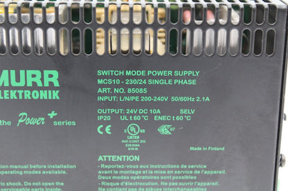 Murr Elektronik MCS10-230/24 85085 Switch Mode Power Supply