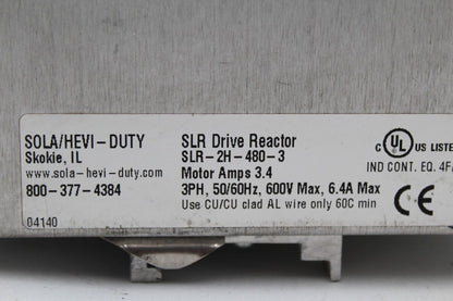 SOLA SLR-2H-480-3 LINE DRIVE REACTOR