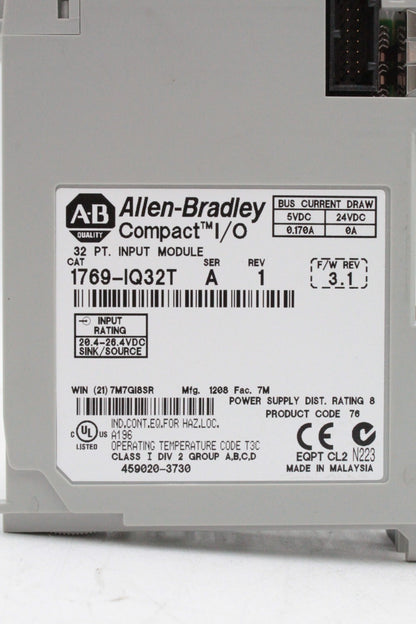 Allen-Bradley 1769-IQ32T Compact I/O 32 Pt. Input Module (No Door)