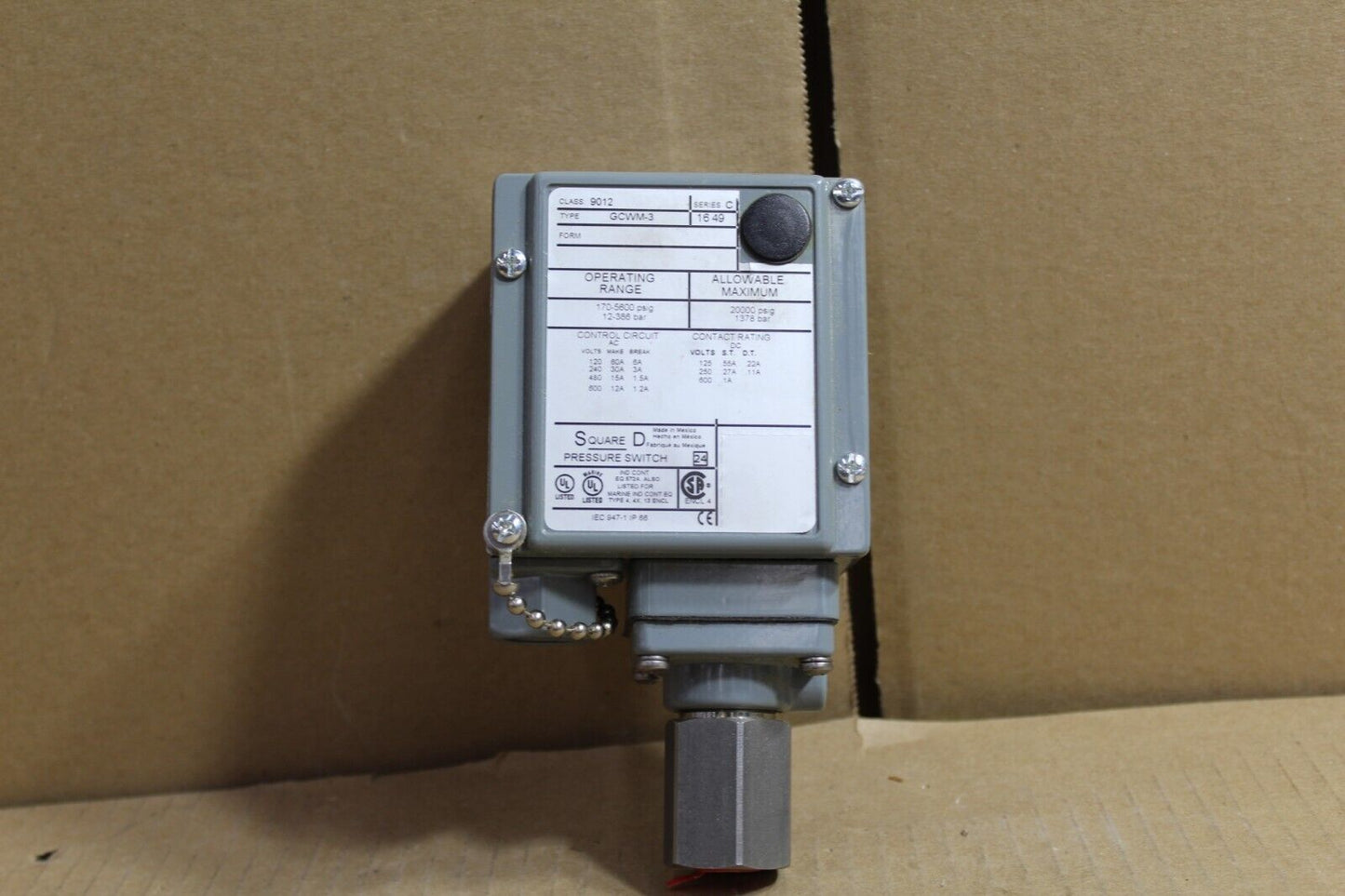 Square D GCWM-3 Pressure Switch