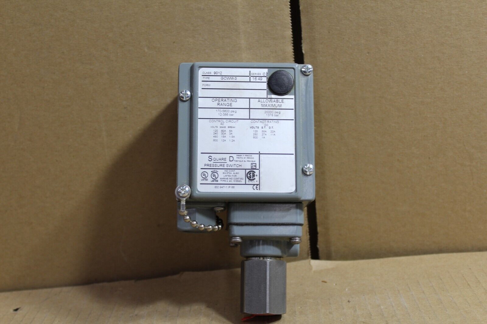 Square D GCWM-3 Pressure Switch