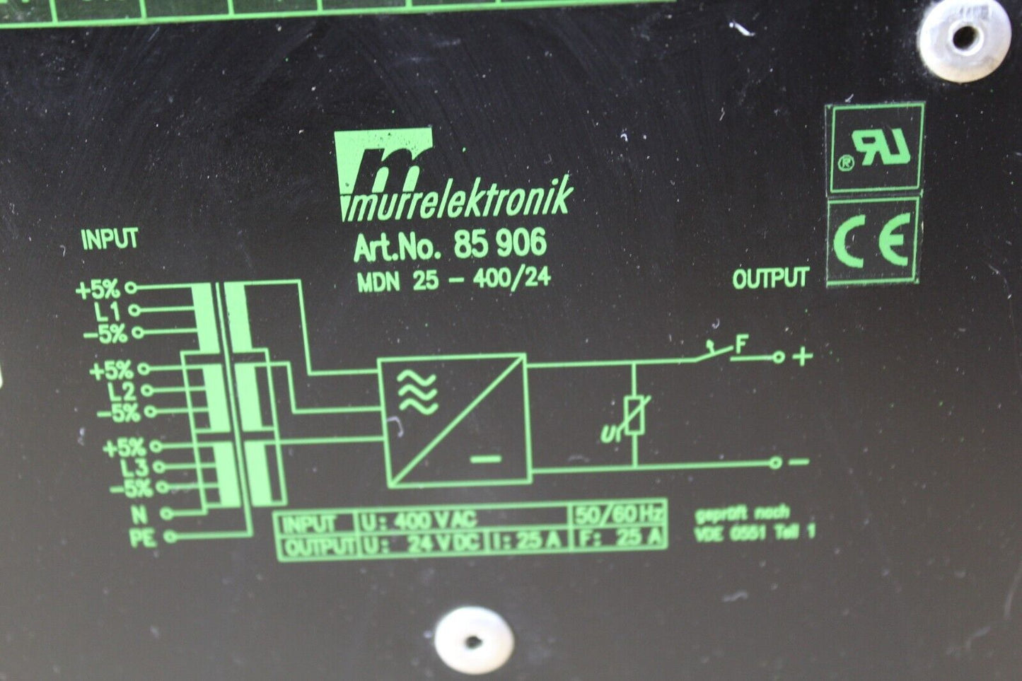 Murr Elektronik MDN 25-400/24 Compact Power Supply Art No. 85906