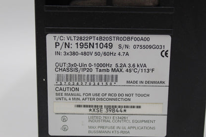 Danfoss 195N1049 VLT-2800 Variable Speed Inverter Drive