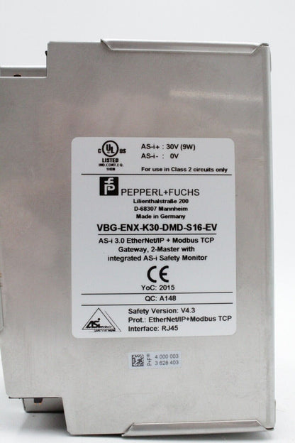 Pepperl + Fuchs VBG-ENX-K30-DMD-S16-EV AS-Interface Gateway/Safety Monitor