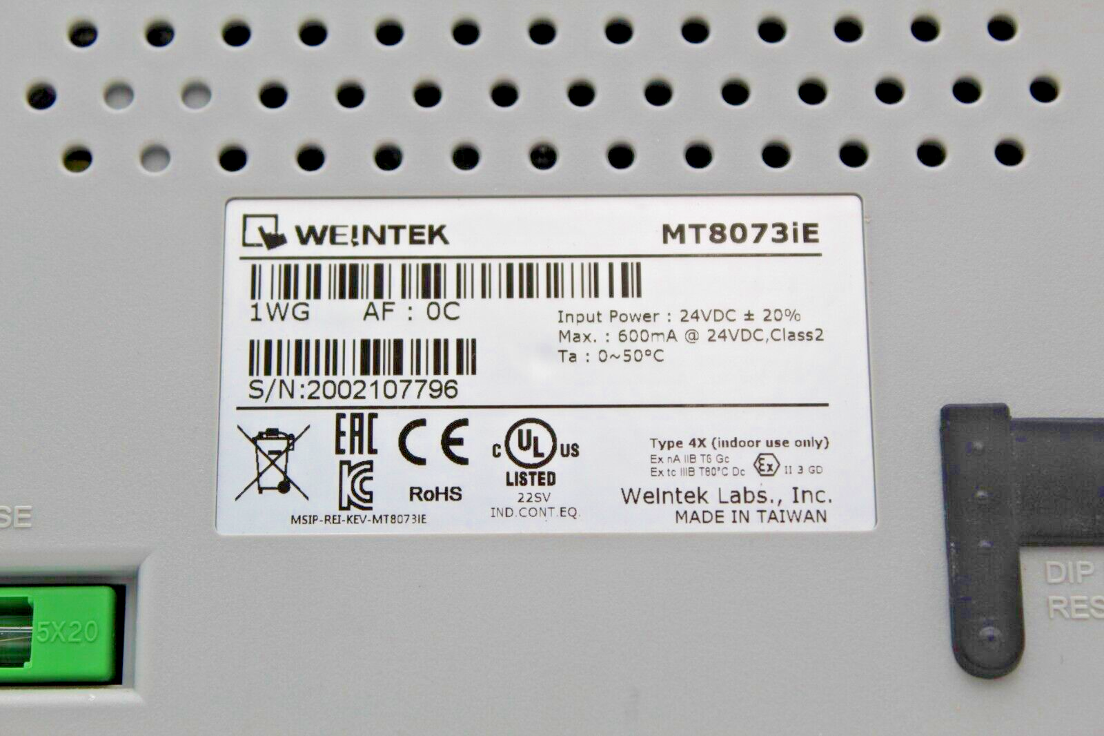 Weintek MT8073iE Touch Panel