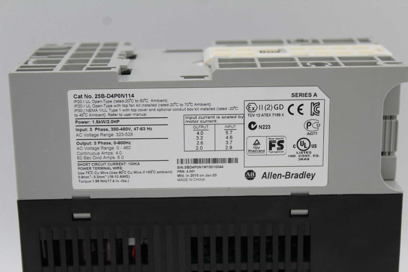 Allen-Bradley 25B-D4P0N114 PowerFlex 525 Drive