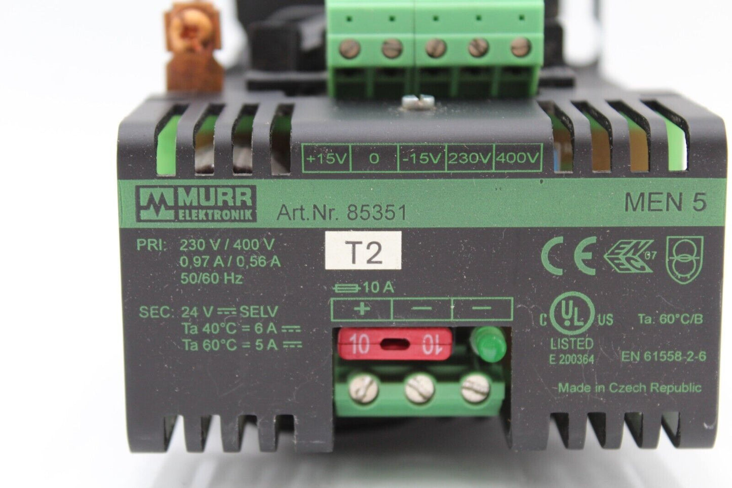 Murr Elektronik 85351 Single Phase Power Supply / Transformer