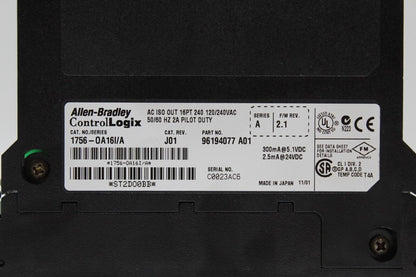 Allen-Bradley 1756-OA16I ControlLogix Isolated Output Module (No Door)