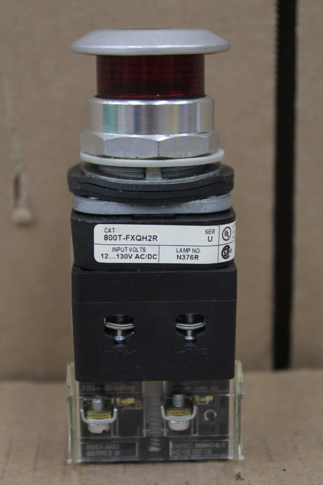 Allen Bradley 800T-FXQH2R Red Push Button