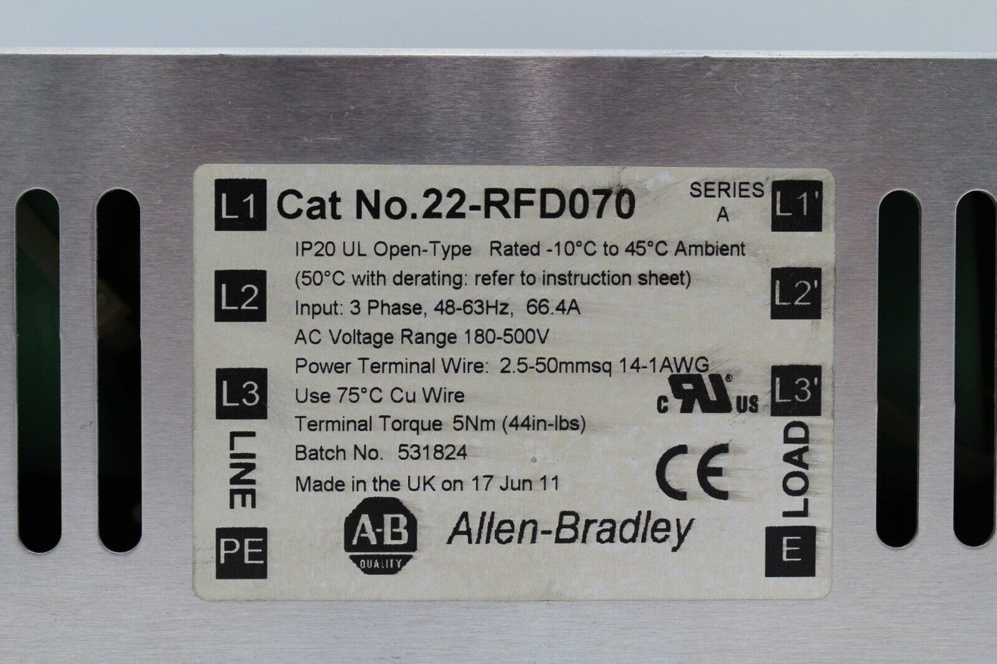 Allen-Bradley 22-RFD070 Powerflex EMC Filter