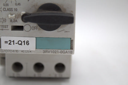 SIEMENS 3RV1021-0GA10 SIRIUS CIRCUIT BREAKER
