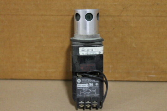 Allen-Bradley 800T-PBT16 Illuminated Push Button Green with 800T-N296 & Bezel