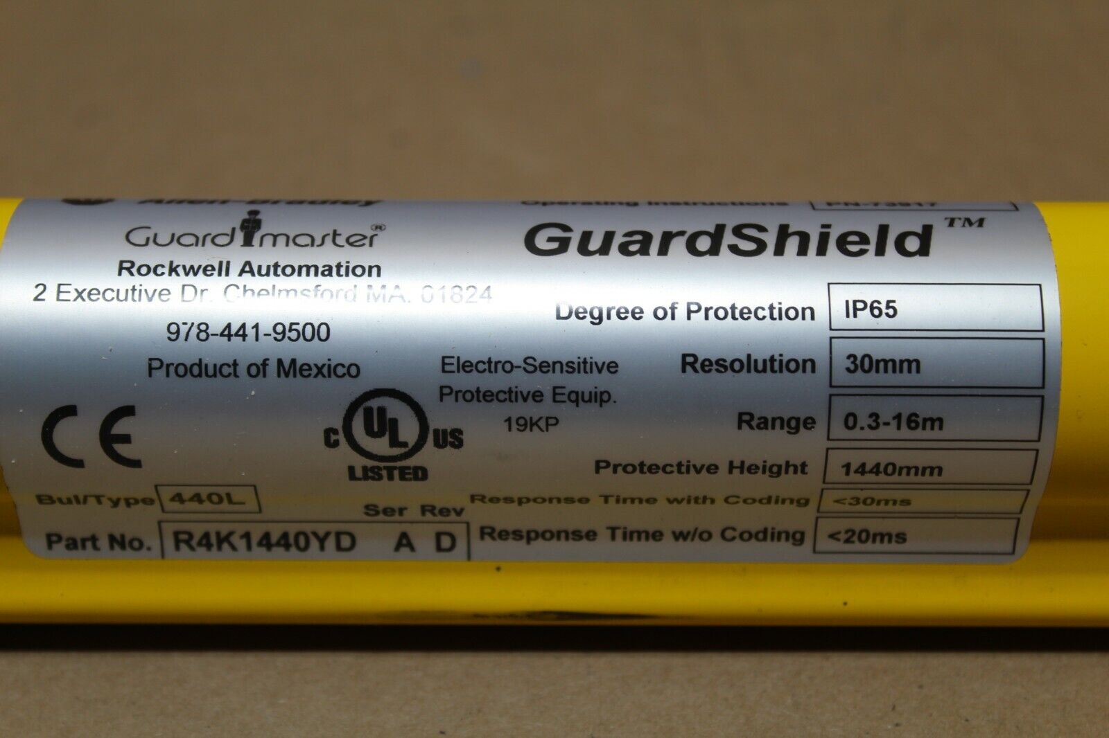 ALLEN BRADLEY R4K1440YD/A Rev D LIGHT CURTAIN 
