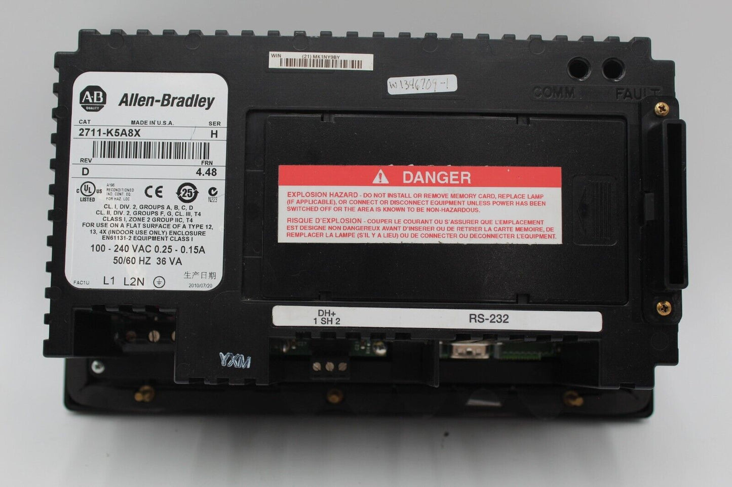 Allen Bradley 2711-K5A8X Ser. H PanelView 550