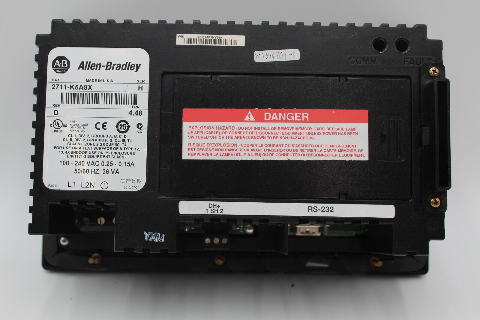 Allen Bradley 2711-K5A8X Ser. H PanelView 550